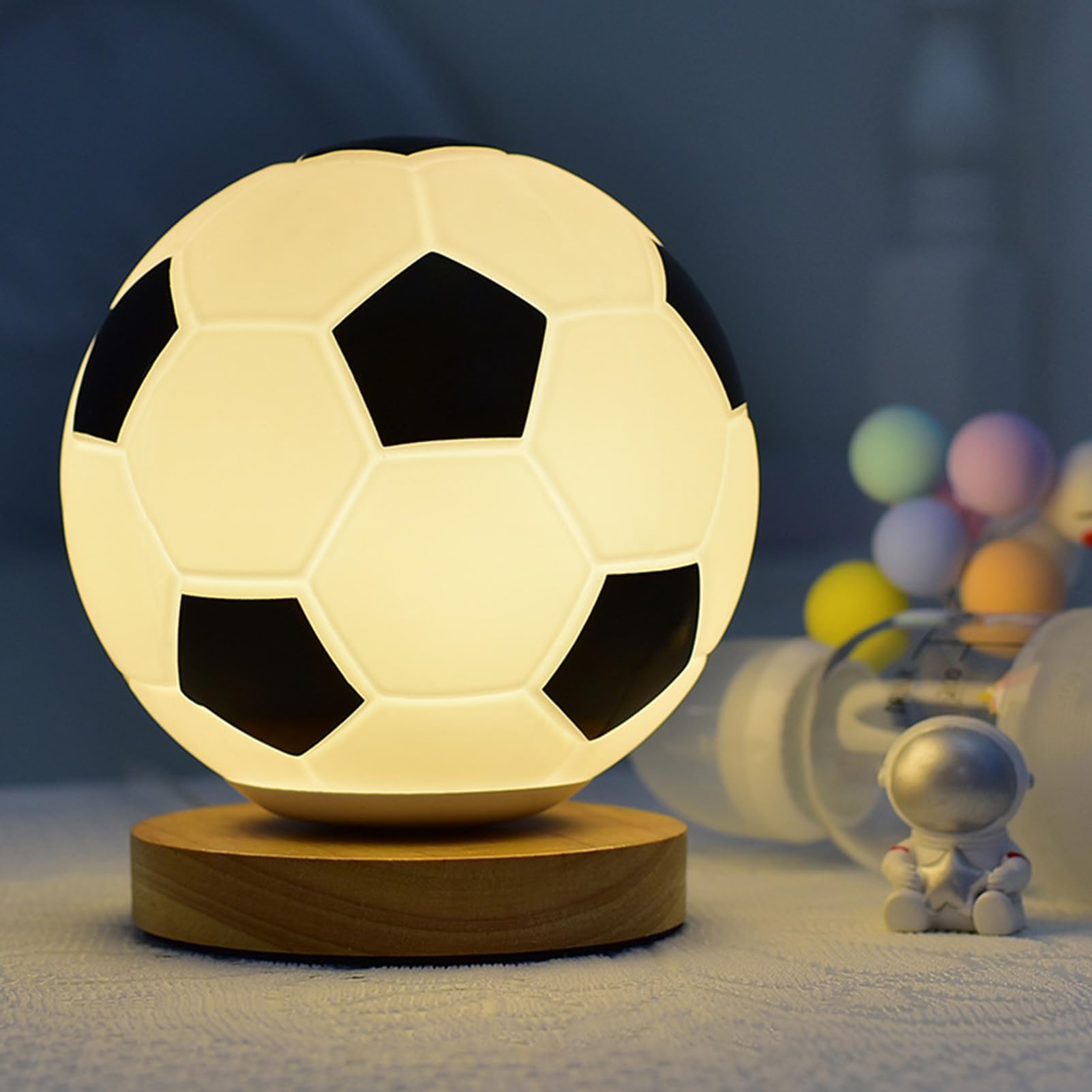 Generico Lámpara de de fútbol, luz nocturna de fútbol | lámpara pequeña moderna, lámpara de mesa LED, luz nocturna creativa para salón, dormitorio, habitación de los niños, dormitor