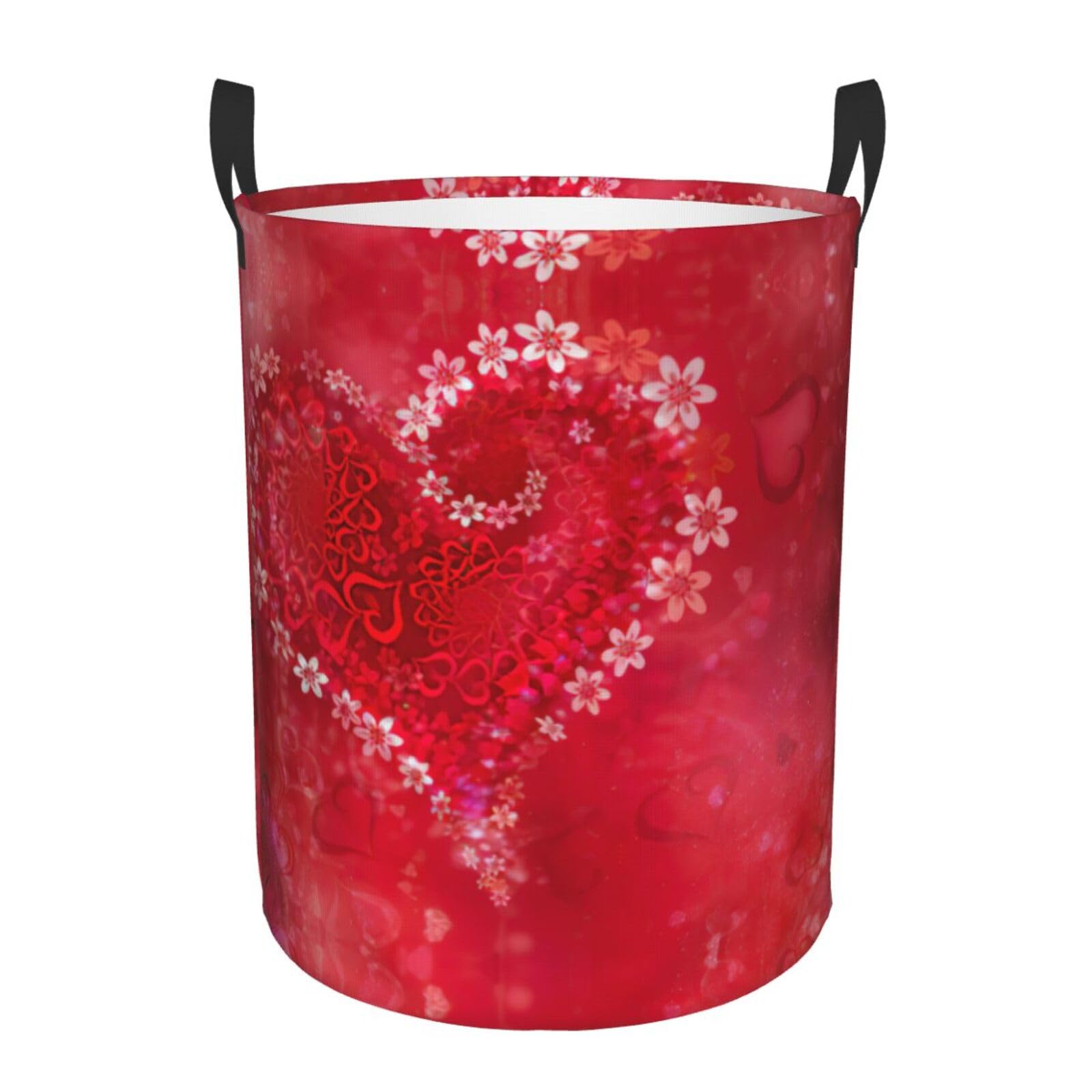 Panier à linge imperméable avec motif cœur pour la Saint-Valentin et rangement de chambre