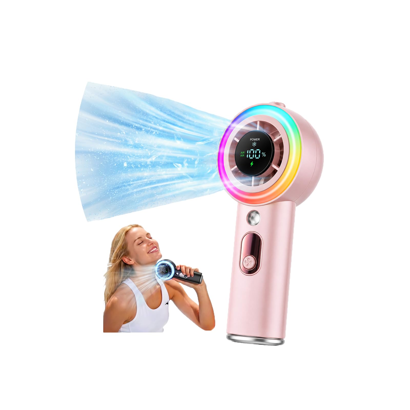 Photo 1 of Rolosar Portable Cooling Fan with Mist, 5000mAh