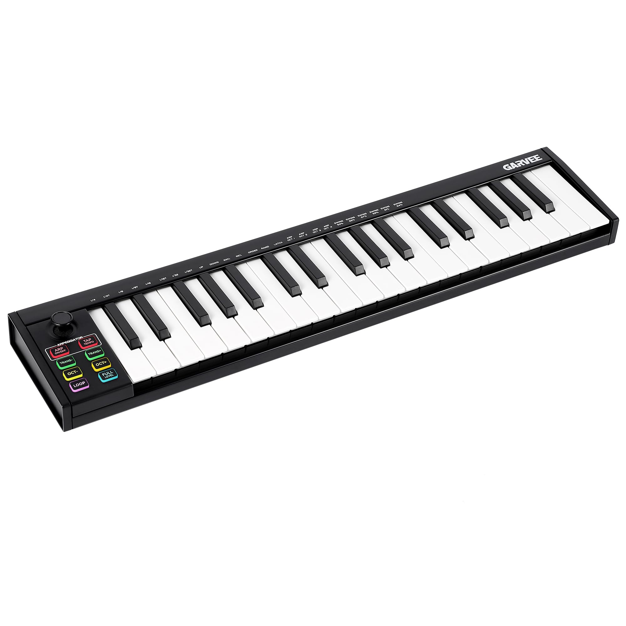 Senfot 37 Key MIDI Keyboard with DAW Integration, USB MIDI Keyboard Controller with Semitone transpose, ARP Auto-Accompaniment, and Velocity Control, Perfect for Professional Music Production, Black