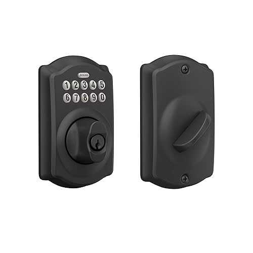 BE365 CAM 622 Keypad Electronic Deadbolt, Matte Black