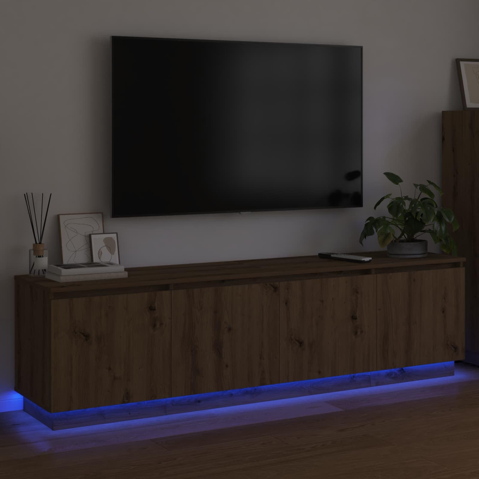 Madera resistente iluminación LED moderno Roble artisan 180 x 38 x 49 cm