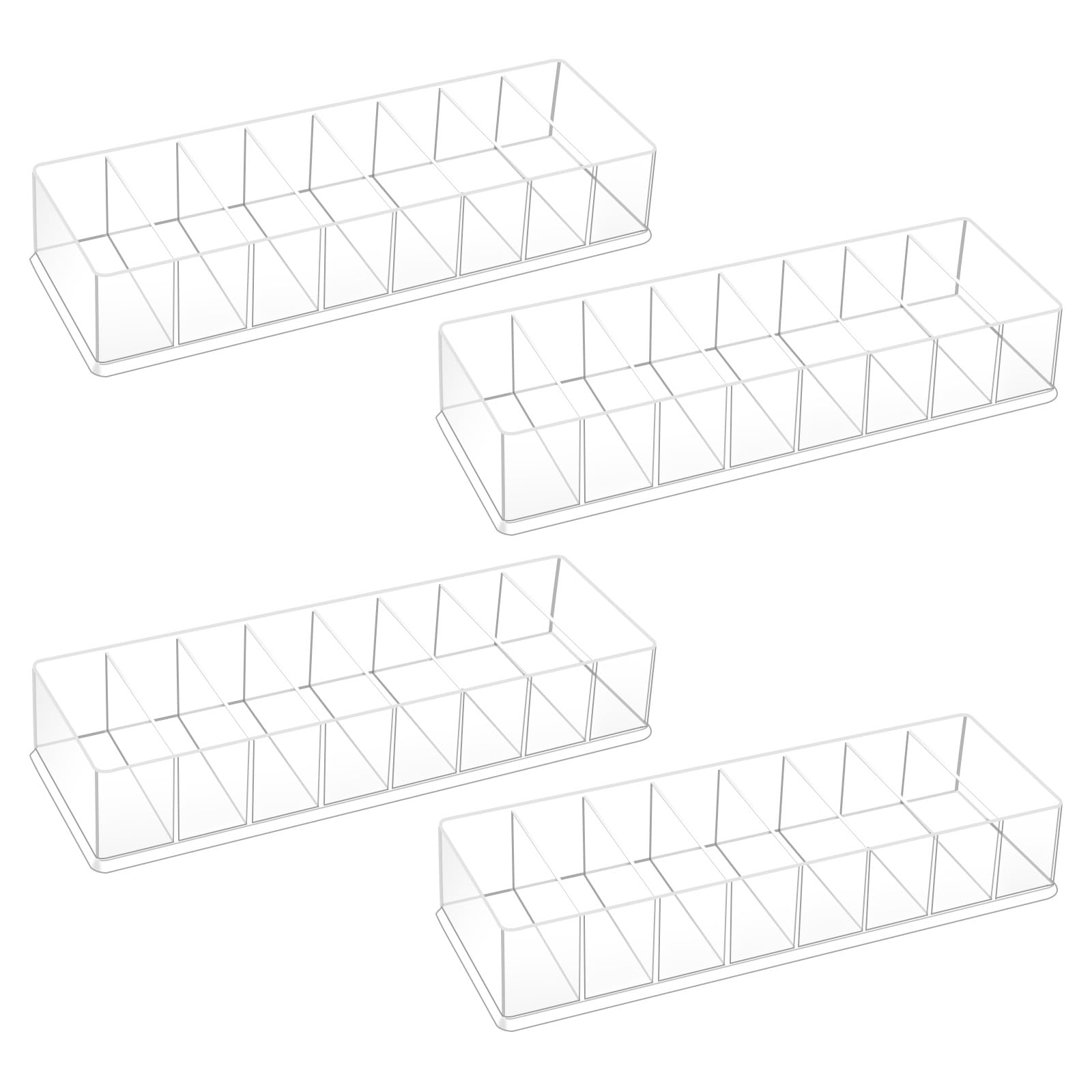 4 organizadores de maquillaje acrílicos, organizador de tocador de 8 espacios, organizador de cajones acrílico, organizador de lápiz labial, organizador de paquetes de bebidas, organizador de paleta