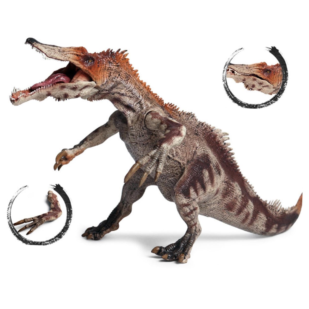 Modelo de Dinosaurio Realista de Plástico Marrón, 1 | Obsequio de Cumpleaños para Niños, Diseño Jurásico de Colección, Figura Sólida