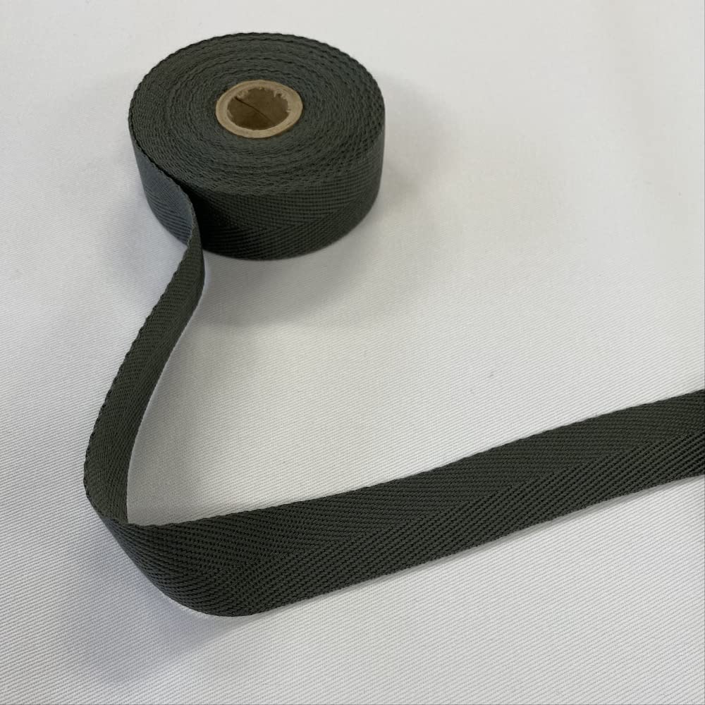 25mm Acrylic Herringbone Webbing Tape (Per Metre) (Dark Grey)