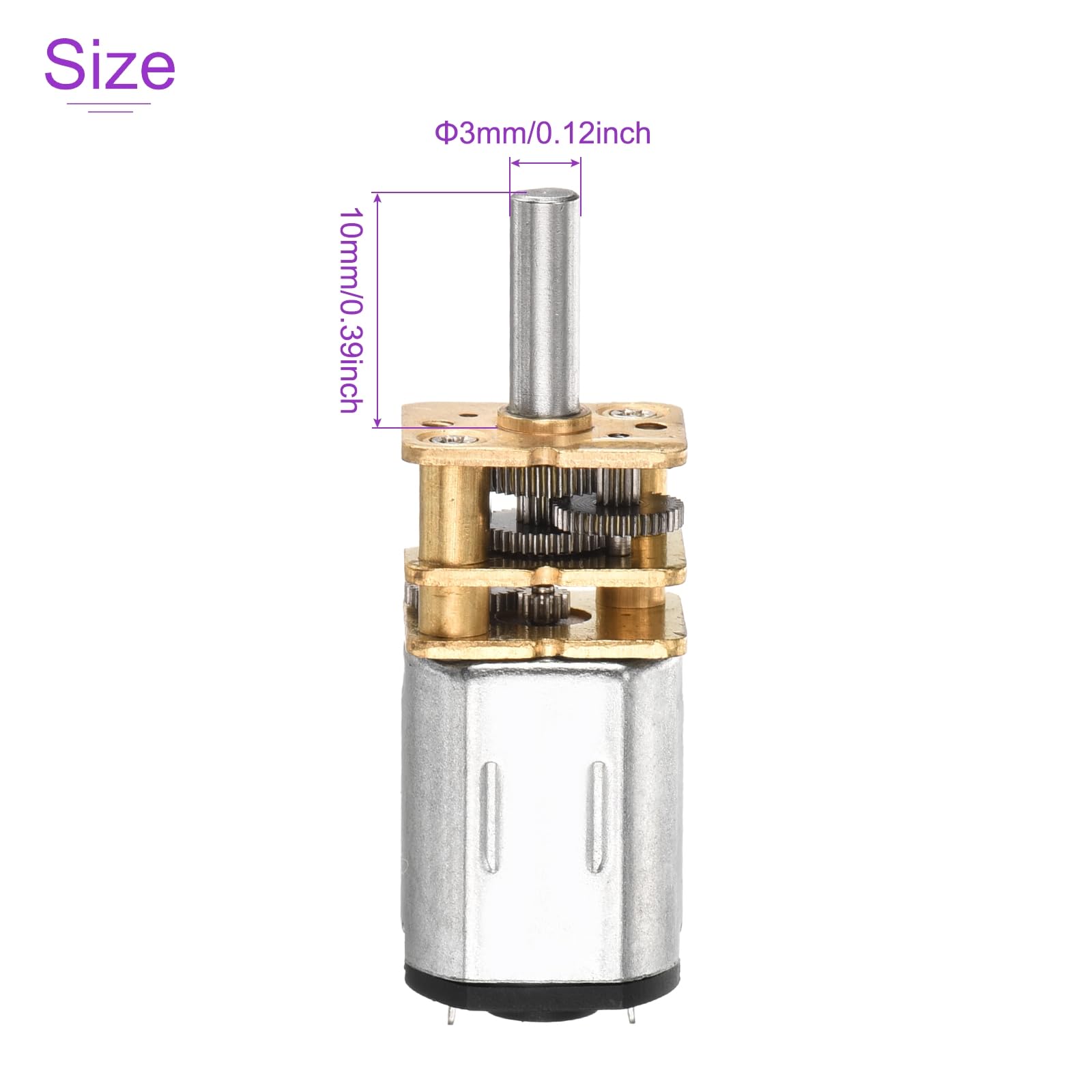 DMiotech 12V 200RPM Rated Torque 6 Output Shaft Length 10mm Micro DC Speed Reduction Motor Mini Metal Gearbox Motor for RC Car Robot Model DIY RC Toys Engine - Image 3