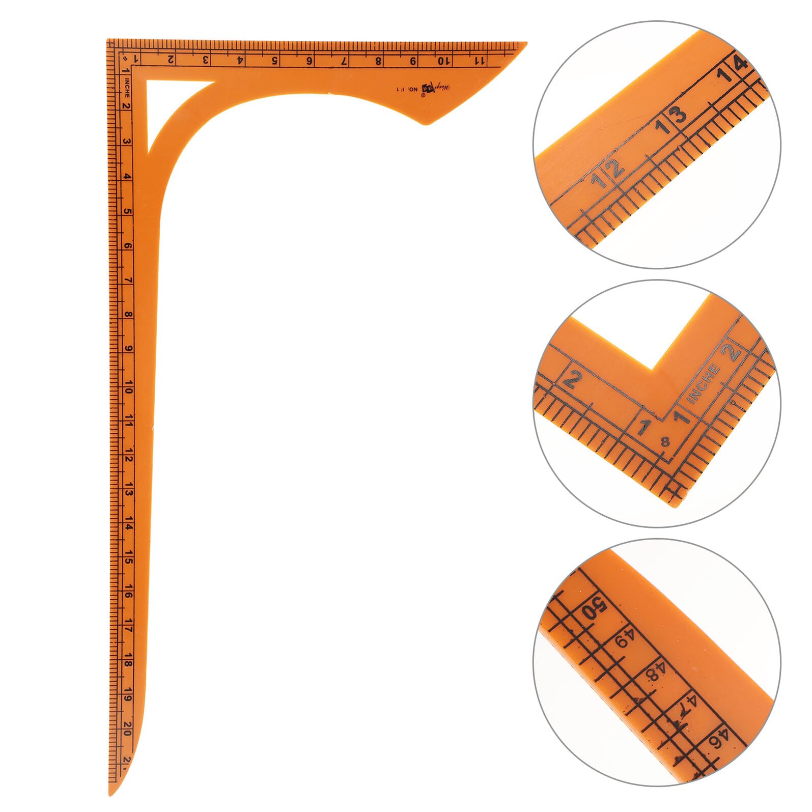 Righello da Cucito per Patchwork e Taglio Tessuti in Plastica Arancione