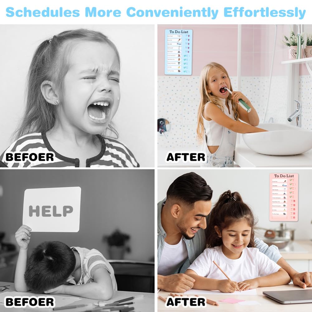 LOMUG 4 sztuki tablic kontrolnych, Dry Erase To Do List Checklist Board Memo Lista kontrolna Tablista kontrolna Tablista Chore, tablica dla dzieci