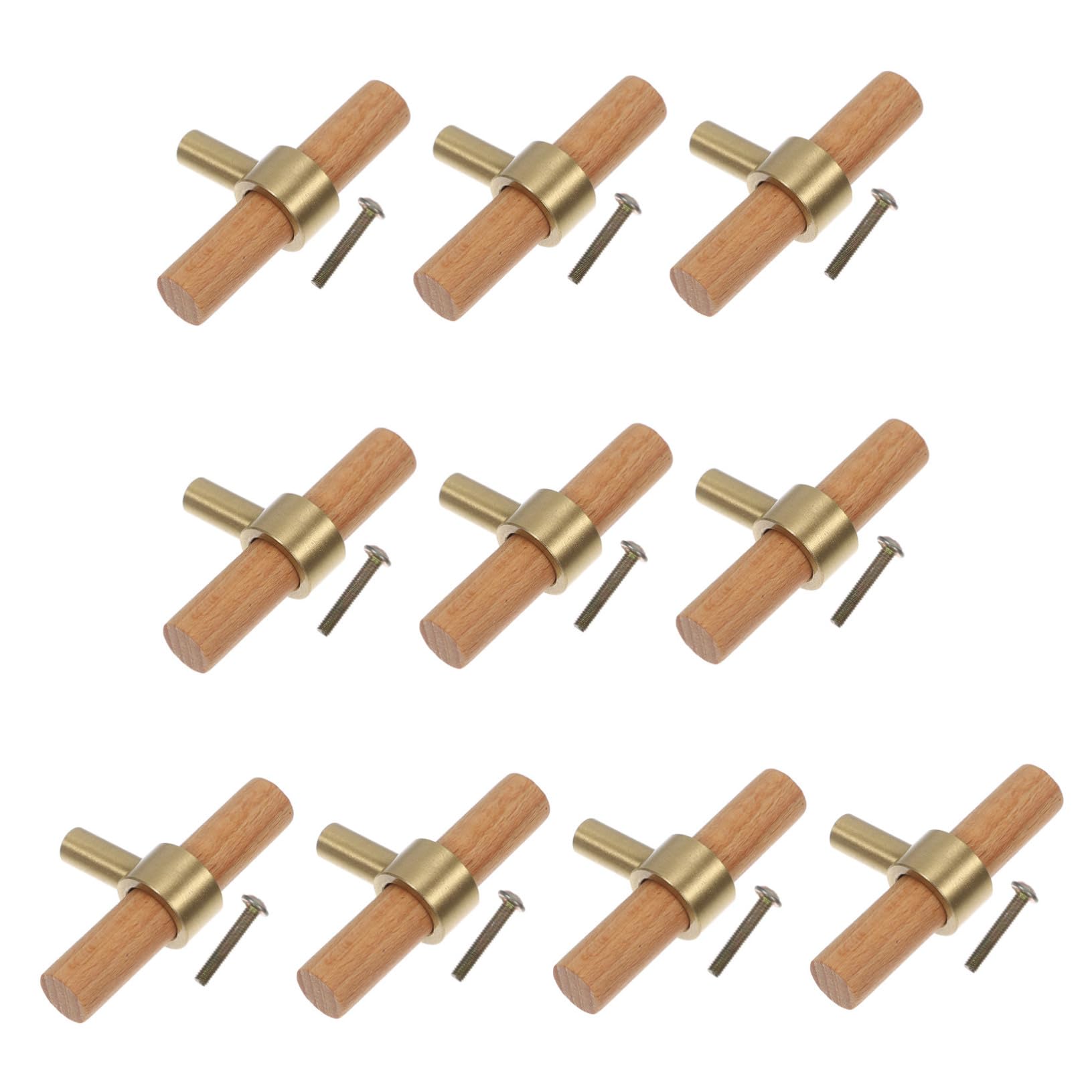 10 Stück Teiliges Vintage Holz und Metall Knöpfe für Robuste Möbelgriffe für Schranktüren Kommoden und Kleiderschränke Einfache Installation Natürliche Ästhetik Langlebige