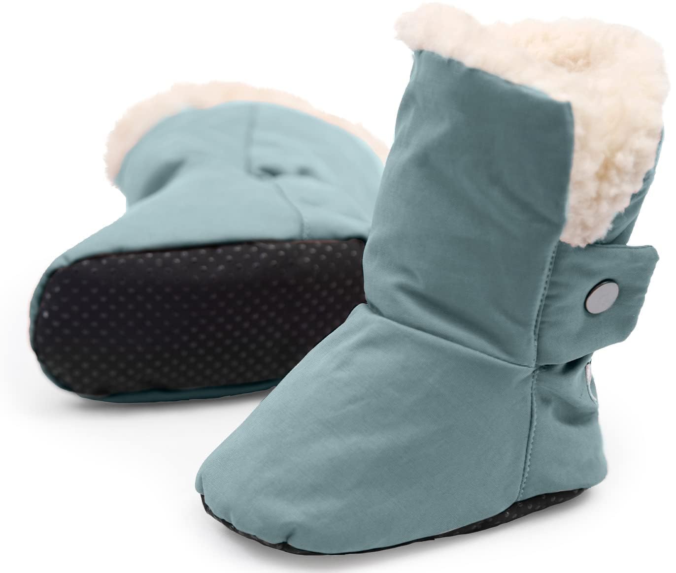 7 A.M. 7AM Enfant Benji Baby Booties - Waterproof kids Snow Boots for Baby Girls & Boys, Plush Lined Baby Winter Walking Shoes, Anti-Slip Soles Kids Snow Bootie Slippers for Winter
