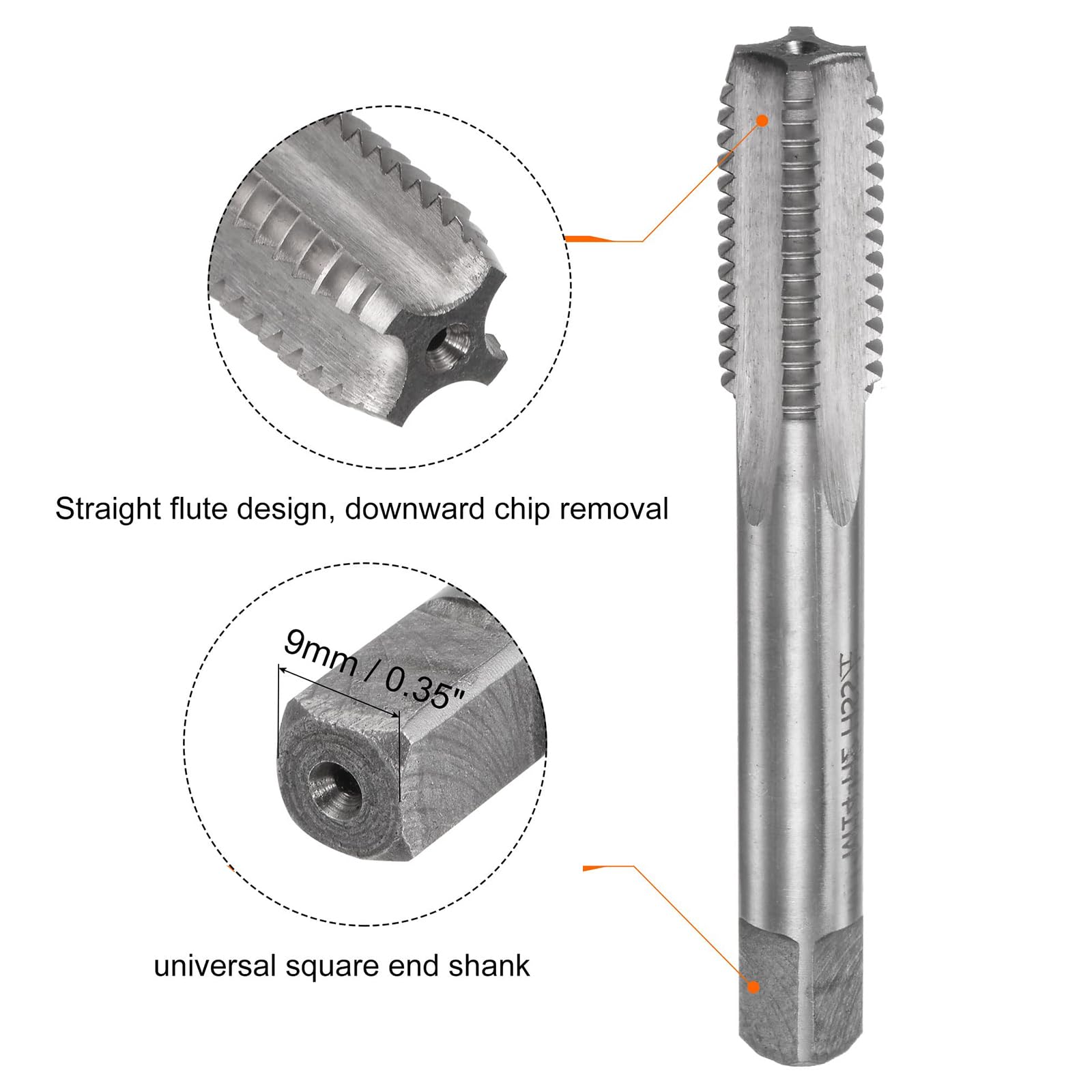 MACHSWON Tap and Die Sets,M14x2mm Metric Left Hand Screw Thread Straight Flute Tap with Round Threading Die,Tap & Die Kit for Nut Screw Bolt Thread Repair - Image 3