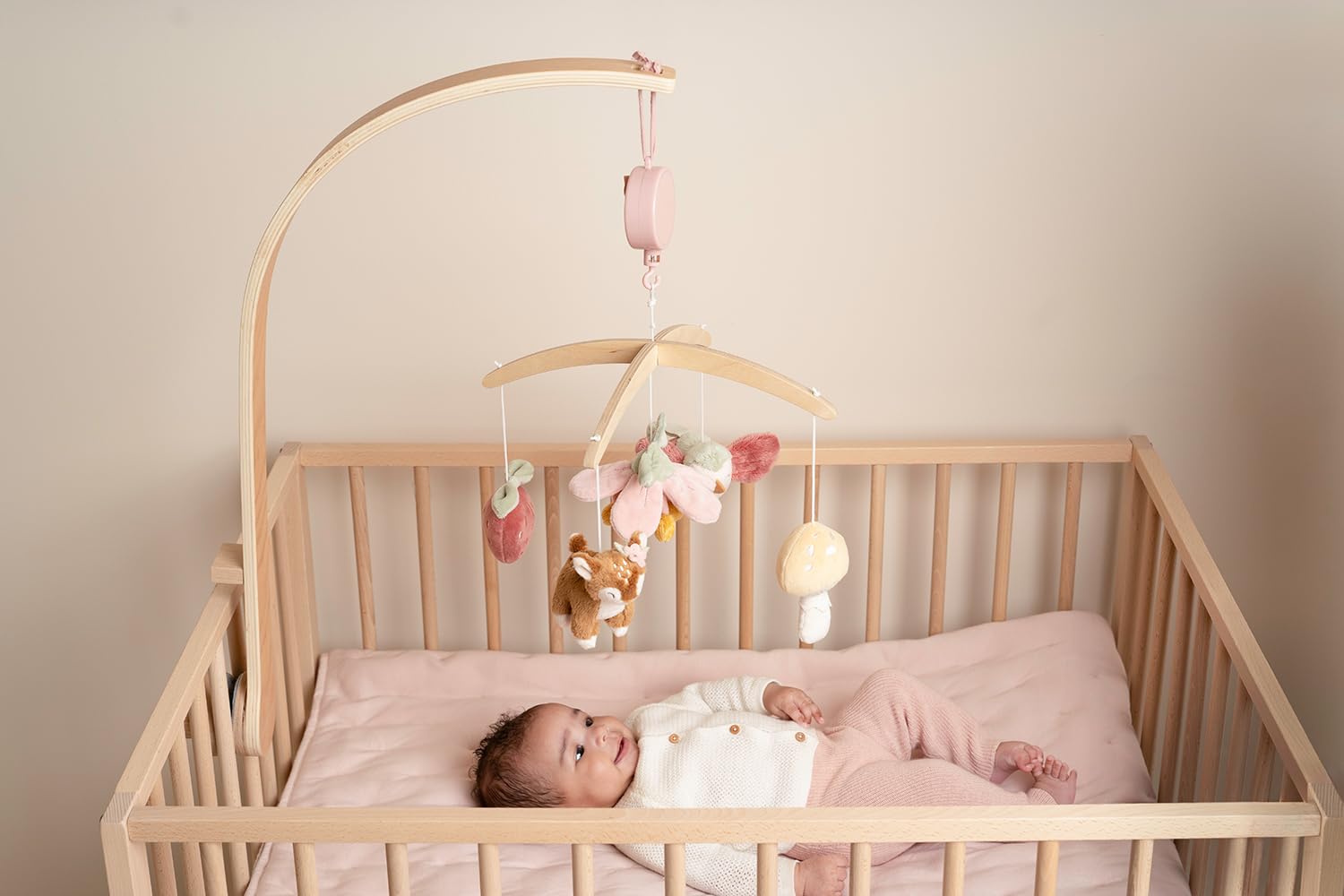 Little Dutch Mobile Musik Spieluhr mit Holz Halterung für Babybett - Fairy Garden