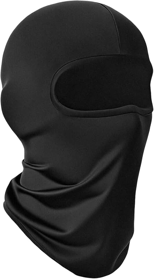 Balaclava de seda preta gelo, capa respirável de verão para ciclismo e motociclismo