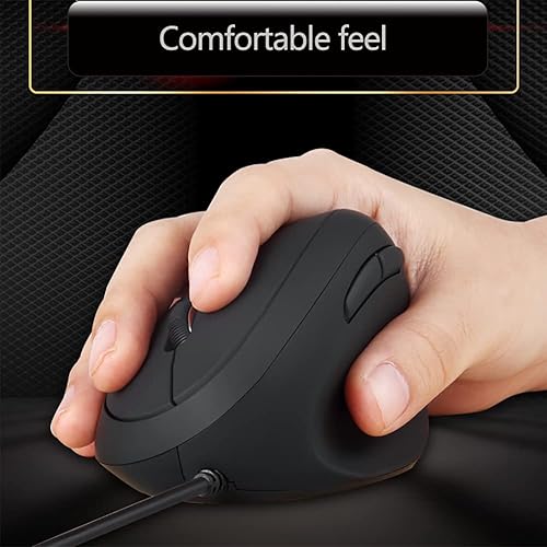 Miniatura 7 de shoplease Ratón ergonómico con cable, ratón vertical óptico con 3 DPI ajustables 80012001600, 6 botones USB para computadora
