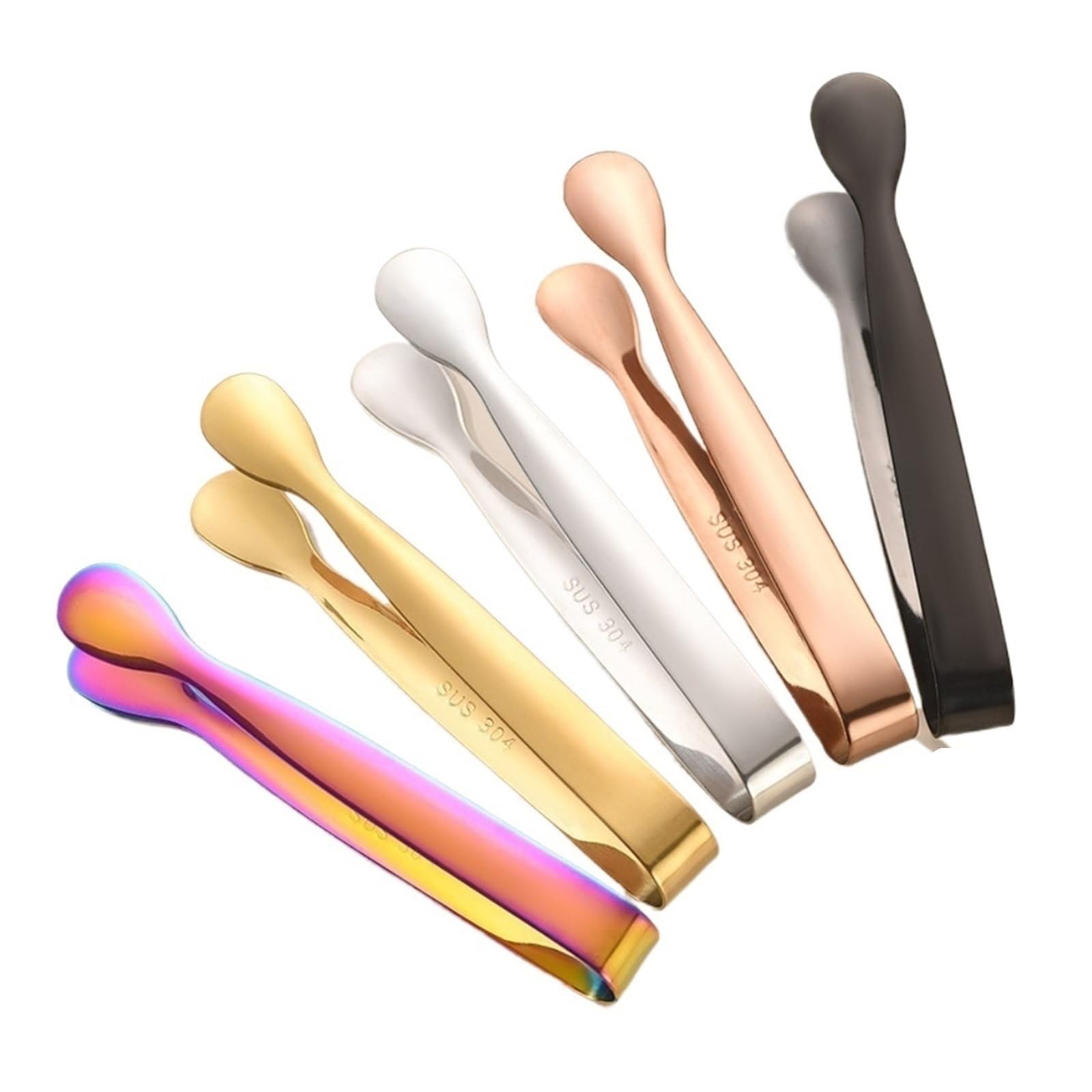 Lot de 8 pinces à glace en acier inoxydable pour le sucre glacé