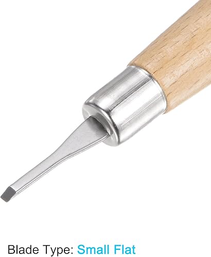 Miniatura 3 de uxcell Cuchillo de tallado de madera, cinceles, acero al carbono 50# de 0.079 pulgadas, pequeño grabado plano para escultura de manualidades,