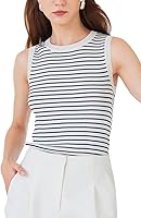 Vista 1 de GOELIA Camisetas sin mangas de verano para mujer, estilo casual, sin mangas, cuello corazón, ajustadas, básicas, para salir, camisetas de punto