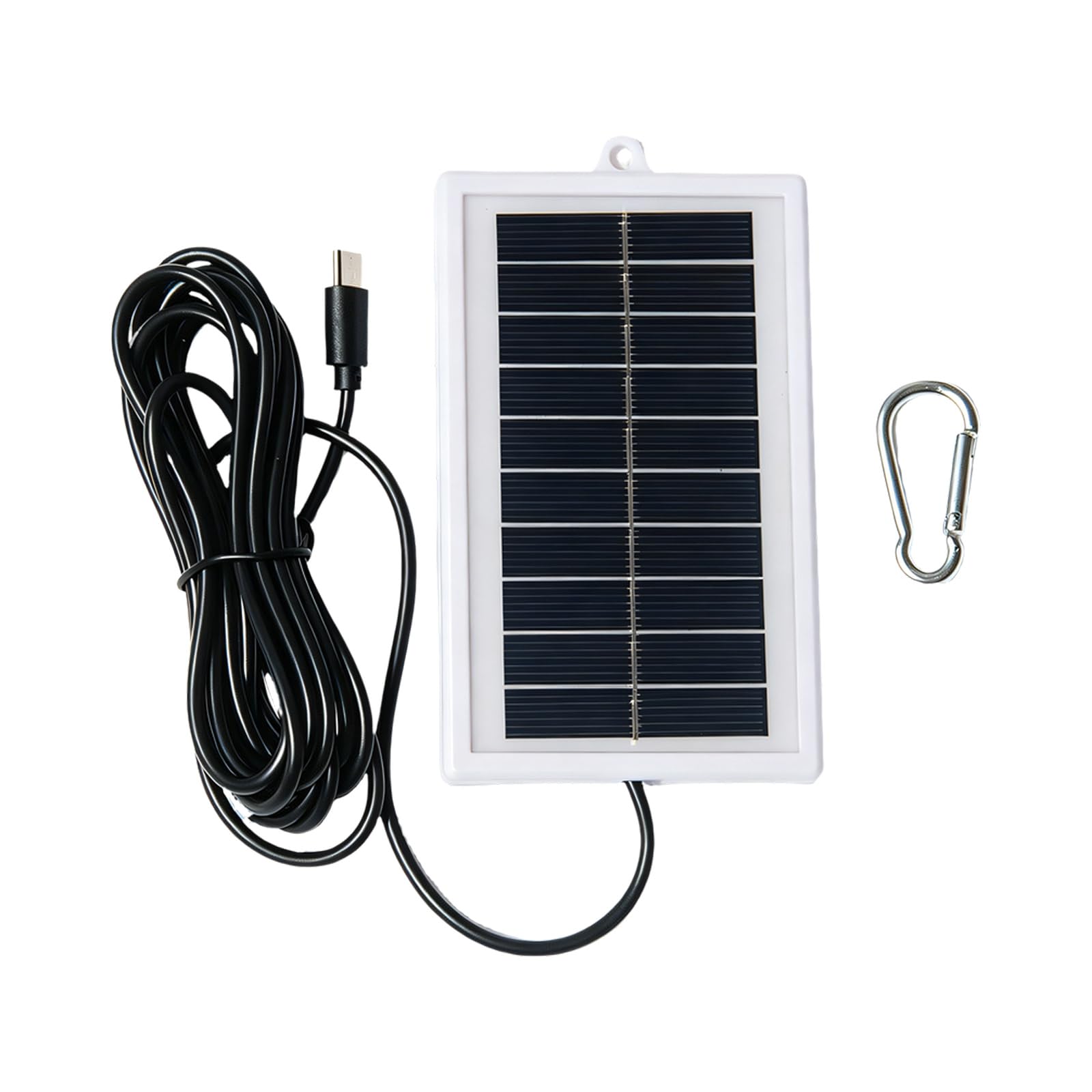 fexxkg 1W 5V Solar Panel With 300CM Type C Cable For Outdoor Lights Fan Phones Power Charging
