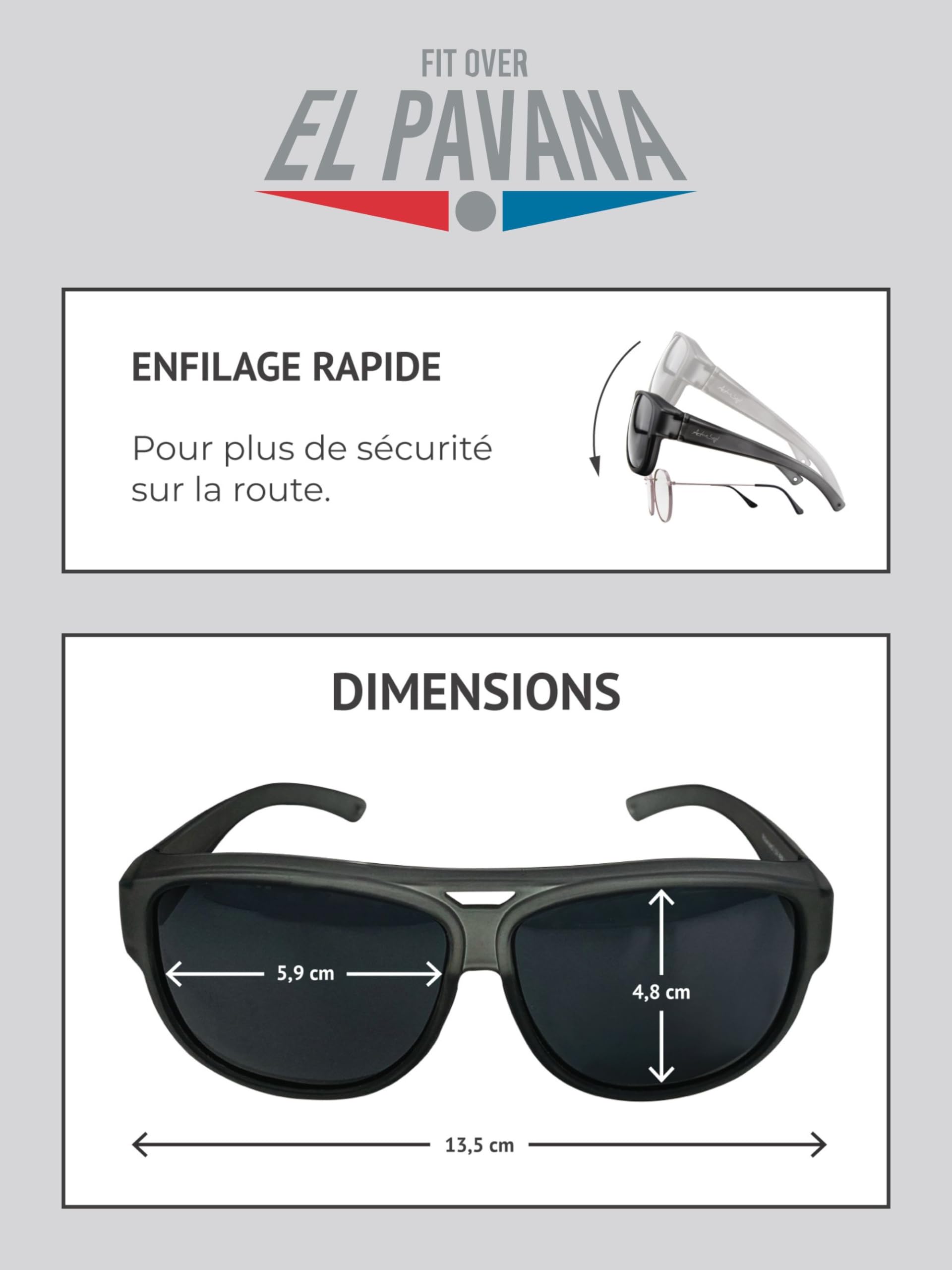ActiveSol Lunettes de protection El Pavana - Extra foncées - Catégorie 4 - Pour porteurs de lunettes - Polarisées, Catégorie : 4 - Grises