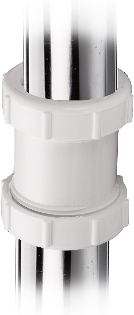 Plumb Pak 46WK Straight Extension Coupling Trap Adapter, 1.5" or 1.25" x 1.5", White