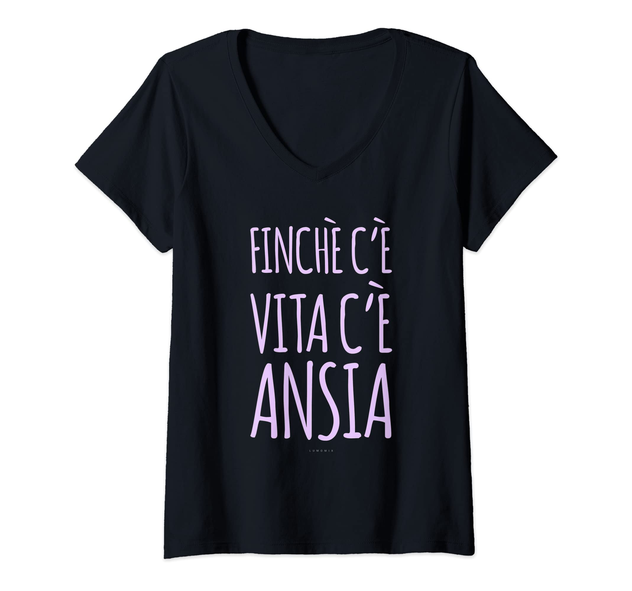 Maglietta Donna Divertente 'ciò L'ansia' – T-shirt In 100% Cotone, Morbida E Stampata In Italia, Idea Regalo Originale Per Amica