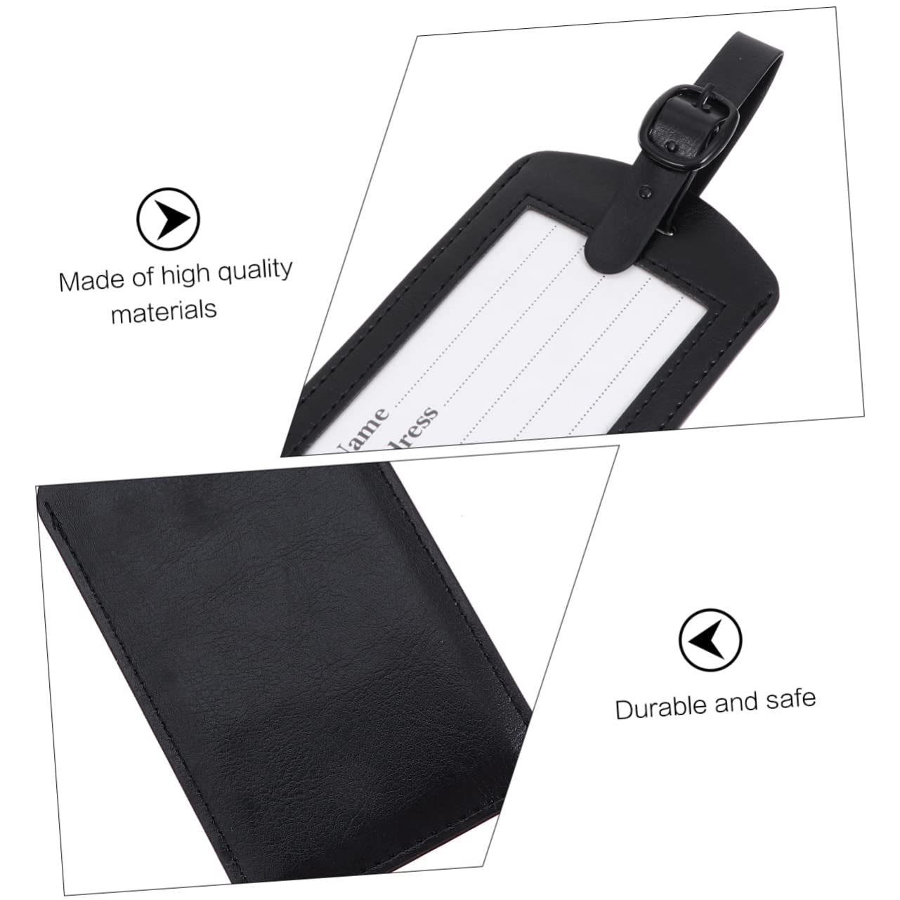 VALICLUD 10pezzi Targhette Per Valigie Etichette Per Bagagli Identificabili Design Facili Da Usare Colore Nero