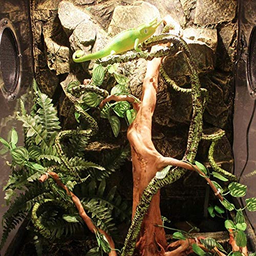 Alberi Artificiali 110 cm / 3.6ft Flessibile Bendible Bendificiable Tree Tree Vine Green Jungle Vines Habitat Decor per Le Rane di Lucertola e più rettili