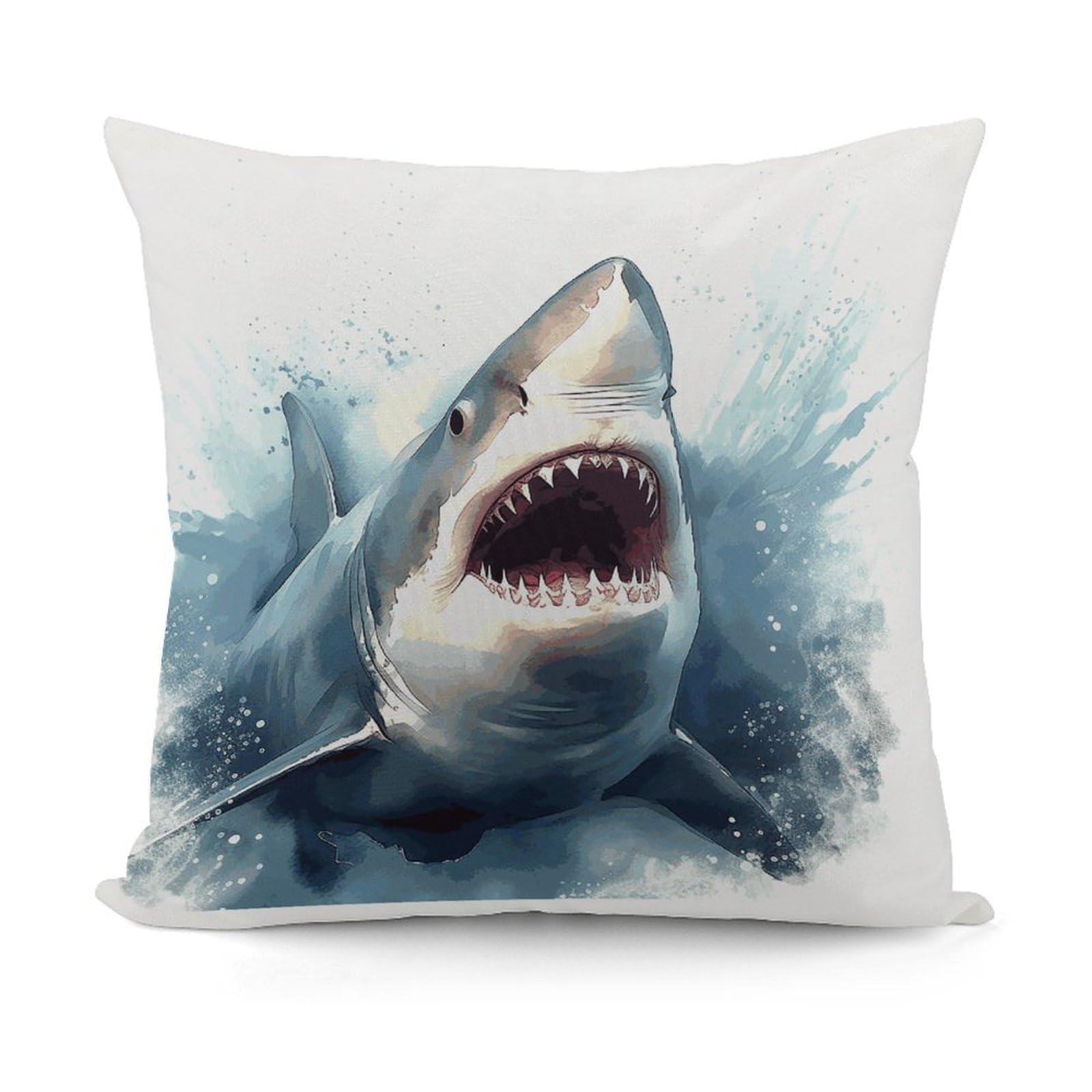 Adfgyerh Style Shark In The Sea Decorative Pillow Covers, Throw Pillow Covers Soft For All Seasons, Pillowcases For Couch Living Room Sofa Bedroom 18X18 Inch