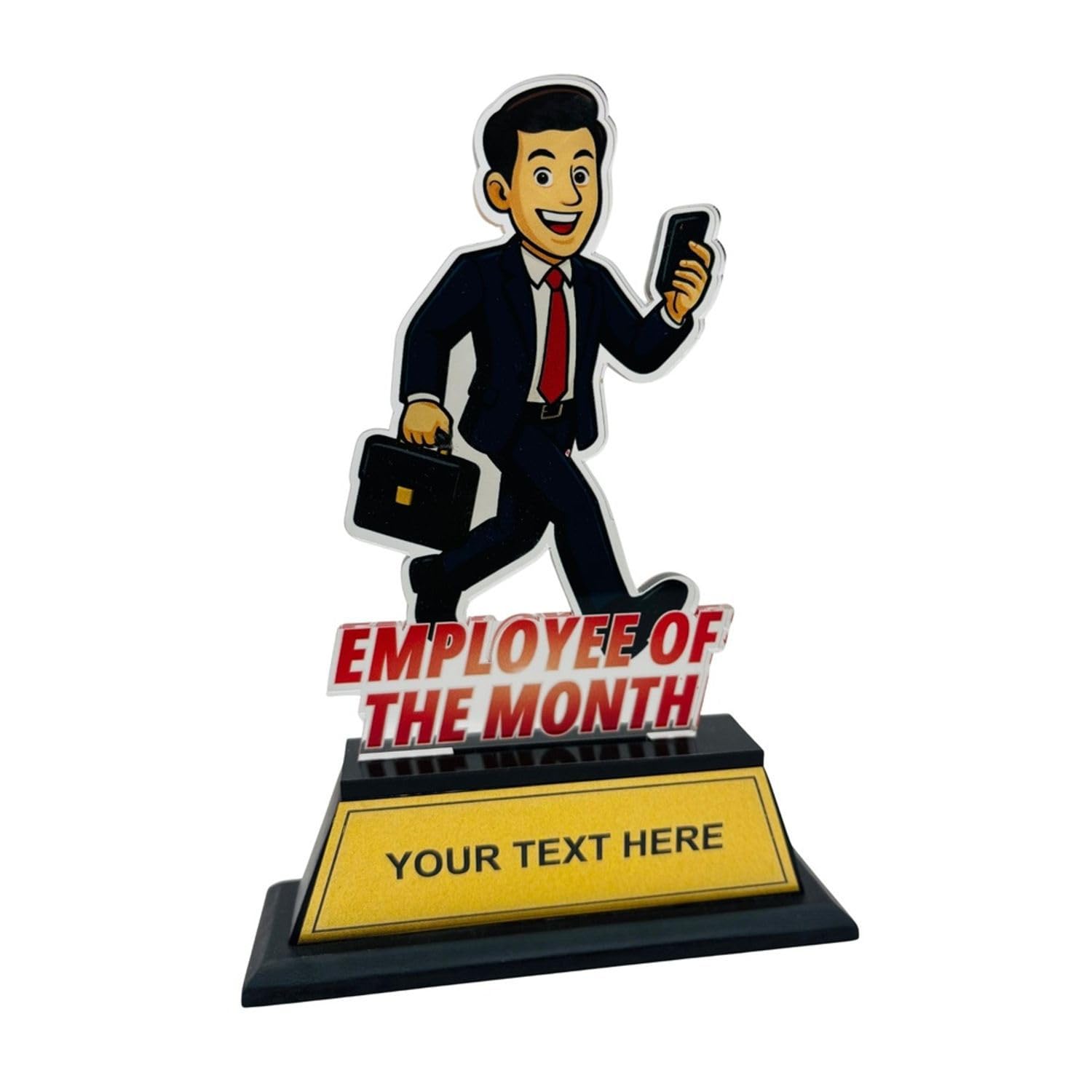 Employee of the Month Trophy Acrylic Award 8 Inch Custom Corporate Trophy with Wooden Base | UV Printed Glossy Finish | Office Recognition, Best Performer Award-picture-17