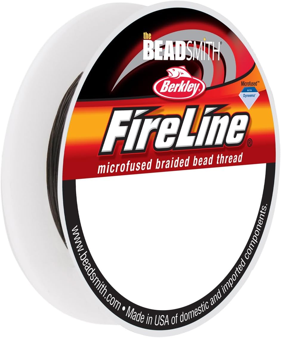The Beadsmith Fireline by Berkley – Micro-Fused Braided Thread – 4lb. Test, 005”/.12mm Diameter, 15 Yard Spool, Smoke Grey – Super Strong Stringing Material for Jewelry Making and Bead Weaving