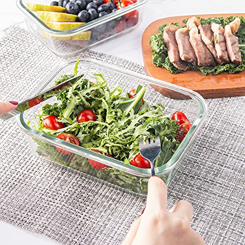 Yaryoung 10 Pack Glass Storage Containers For Food, Airtight Meal Prep Containers With Lids Leak-Proof, Glass Lunch Boxes Microwave, Freezer & Dishwasher Safe (34Oz & 12Oz) #TOP6