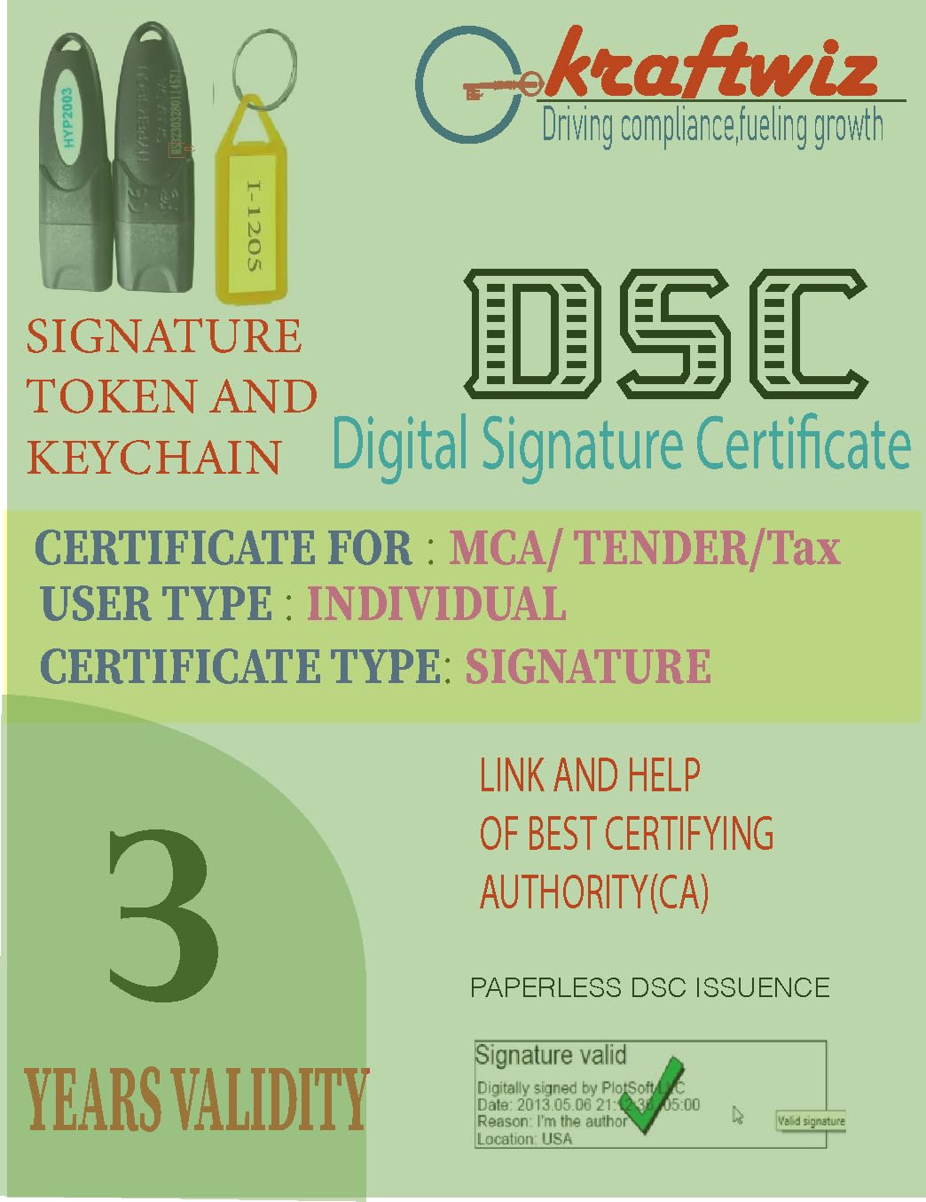 INDIVIDUAL- 3 YEARS VALIDITY- DIGITAL SIGNATURE(DSC) SIGNATURE WITH TOKEN HYP2003- by KRAFTWIZ WITH LINK AND HELP-image-39