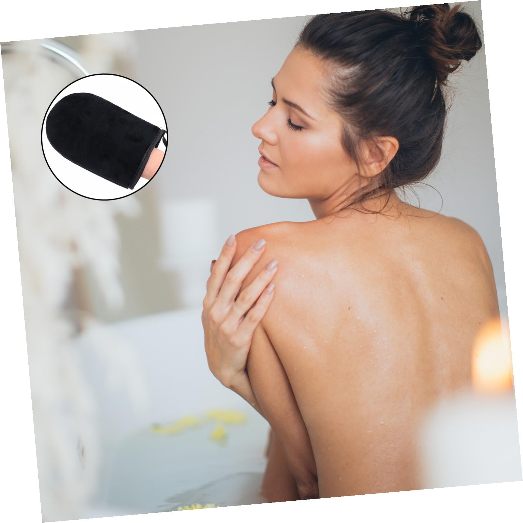 Healeved 9piezas Guante Autobronceador Reutilizable Aplicador De Espalda Para Lociones De Tanning De Manoplas Sin Dedos Para Aplicación De Autobronceador y Hidratación Verano Invierno