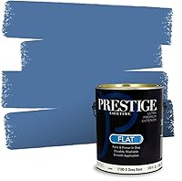 Vista 128 de Prestige Paints. - Base y pintura para exteriores en un solo galón, 1 galón. plano, comparable con Sherwin Williams Topsail.