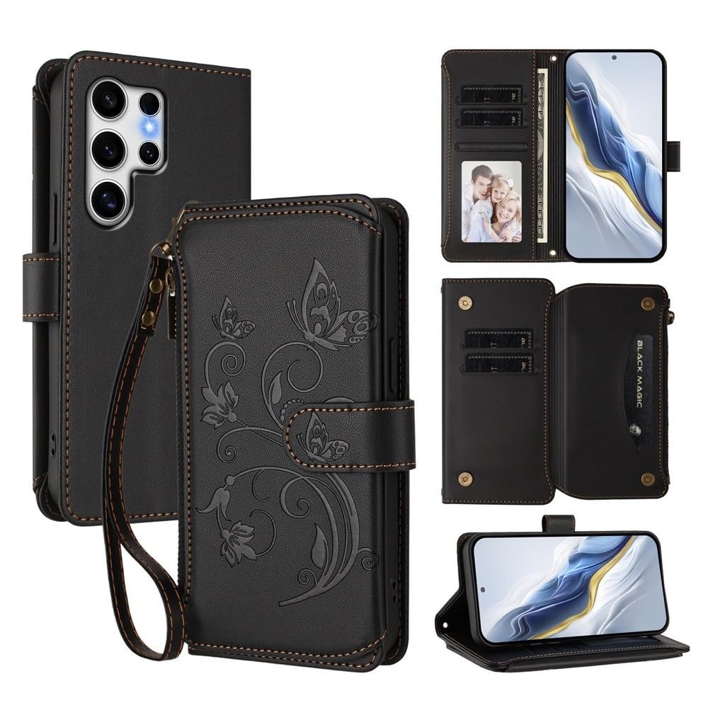 Étui portefeuille Galaxy S23 Plus anti-chute à fermeture éclair - 8