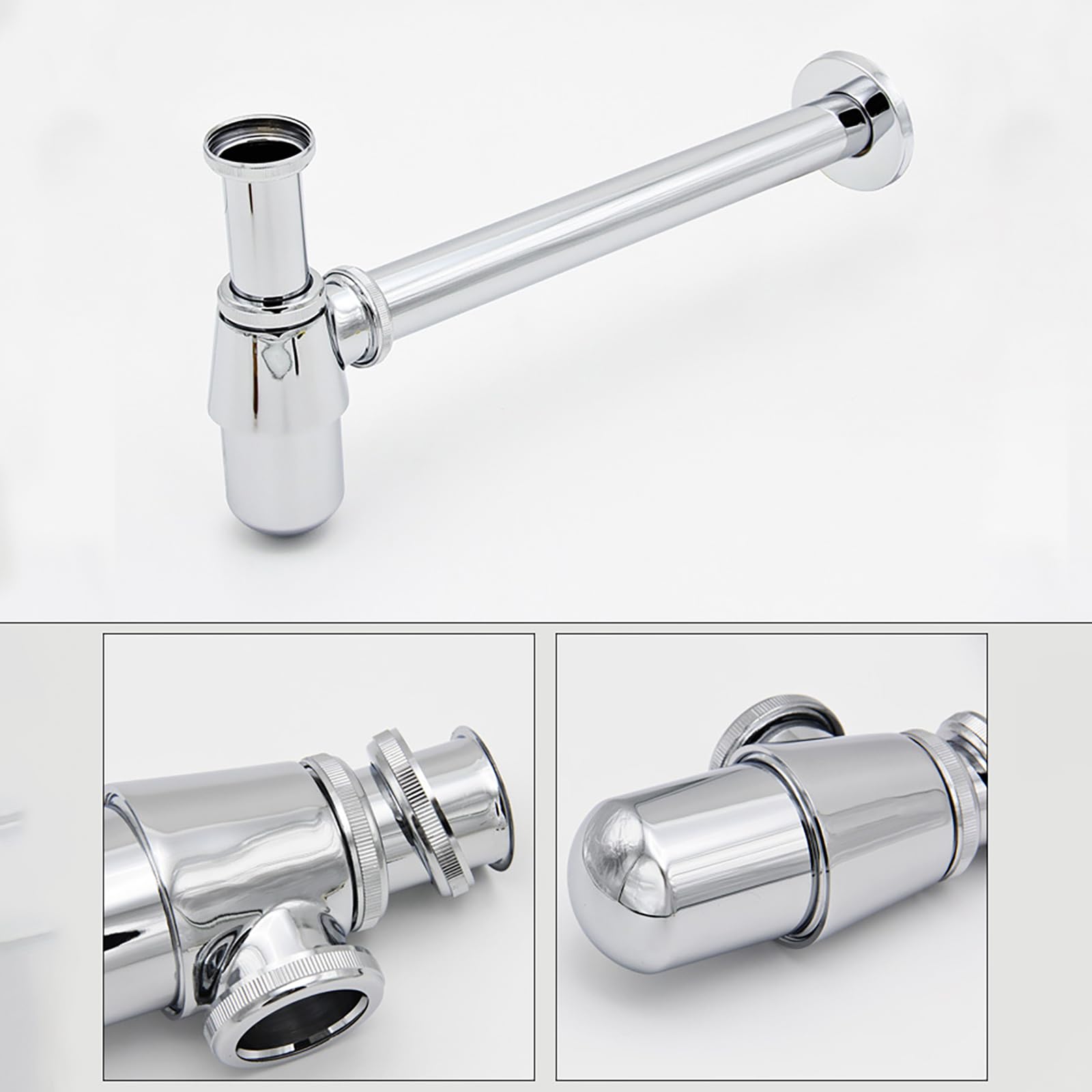Siphon Waschbecken Mit Überlauf,Geruchsverschluss,Pop Up Ablaufventil,Verstellbares Abflussrohr,Bächlein Siphon Für Die Küchenspüle