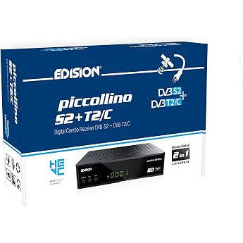 edision piccollino s2+t2/c combo hd receiver h.265/hevc dvb-s2 dvb-t2 dvb-c ard-zdf sd shut-off unicable viable 2-in-1 rcu hdmi av lan pre-installed german program list