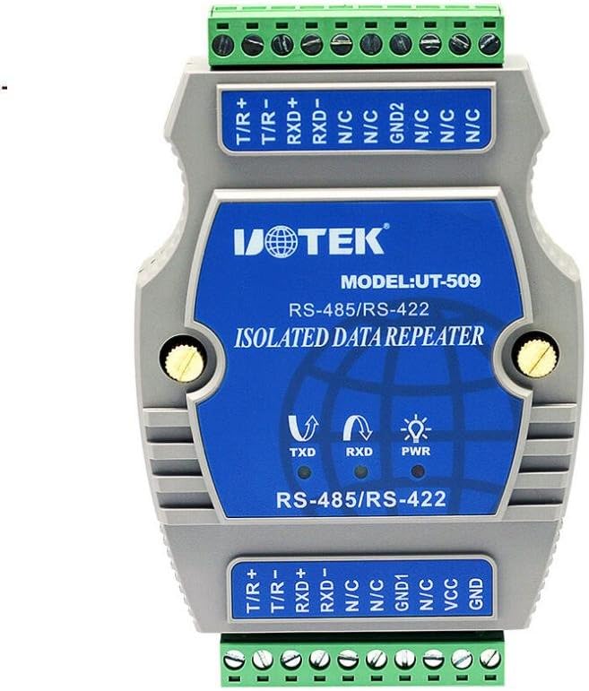 UTEK UT-509 External-Powered RS-485/422 Repeater Rail-Mounted PhotoElectric Isolation