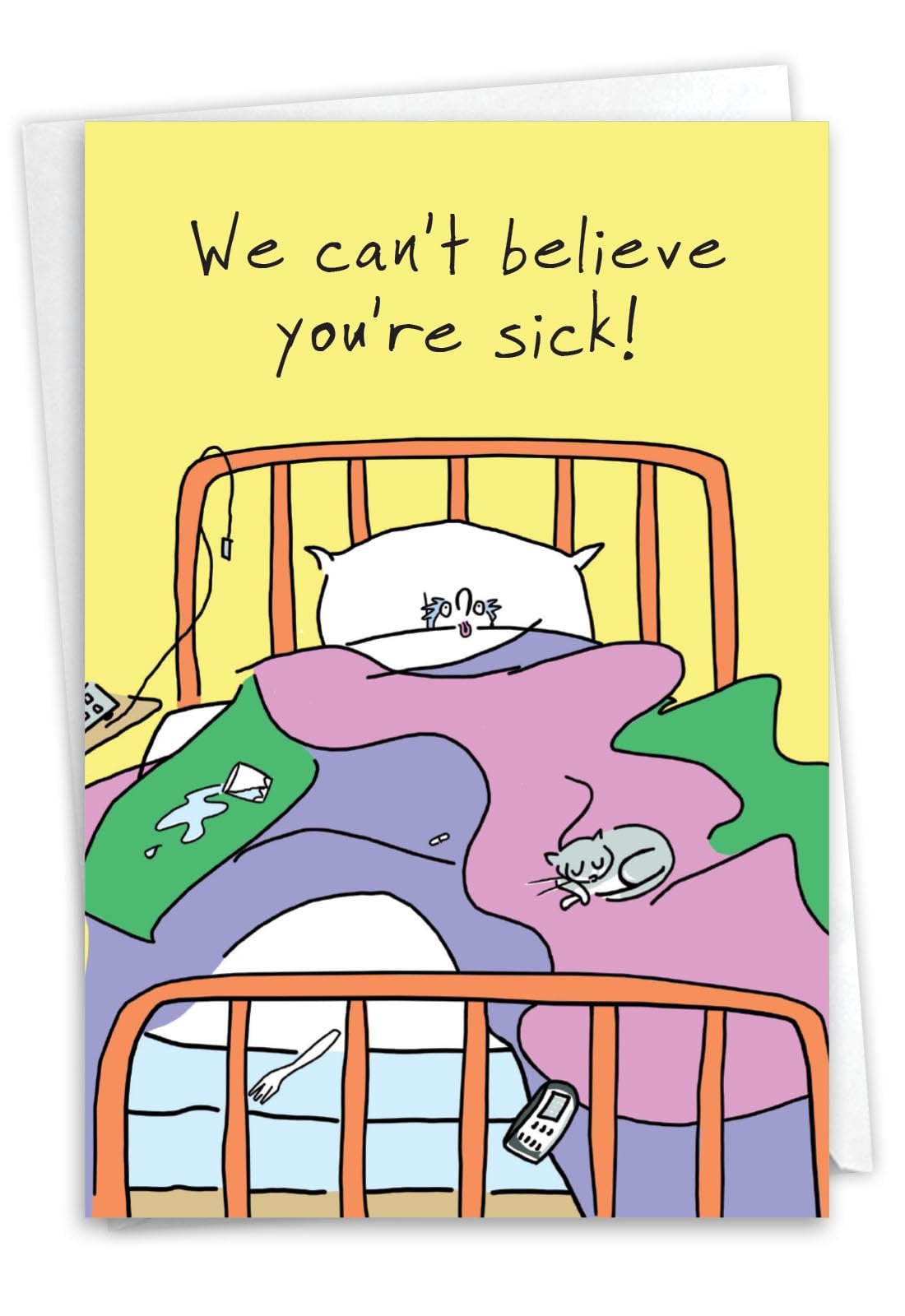 NobleWorks, Funny Get Well Greeting Card with 5 x 7 Inch Envelope for Men and Women (1 Card) Bring Note C10881GWG — image 1