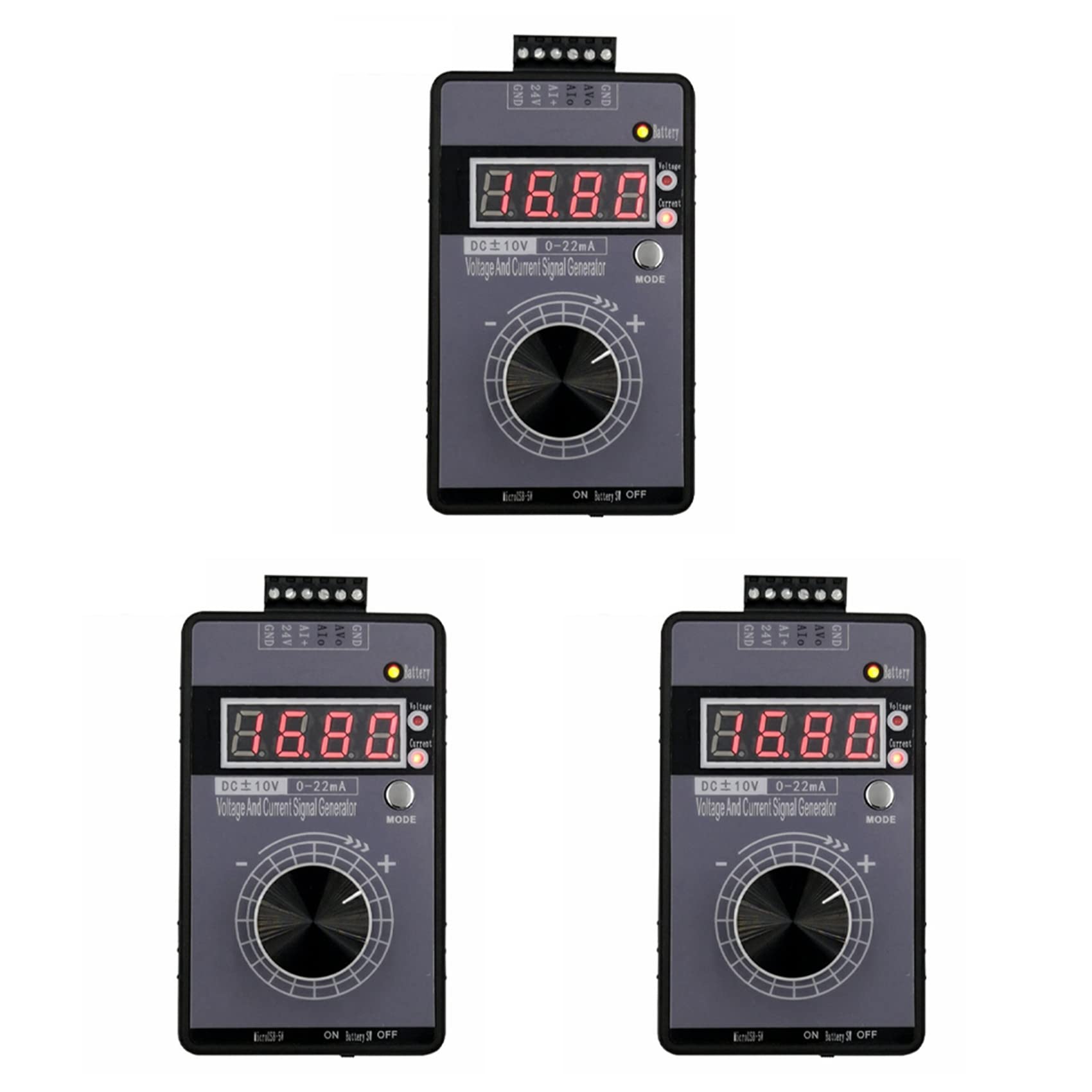 Jnchdghwa Black & Gray 3X 4-20Ma Current Voltage Signal Generator, Analog Simulator For Plc And Panel Debugging, Frequency Converter