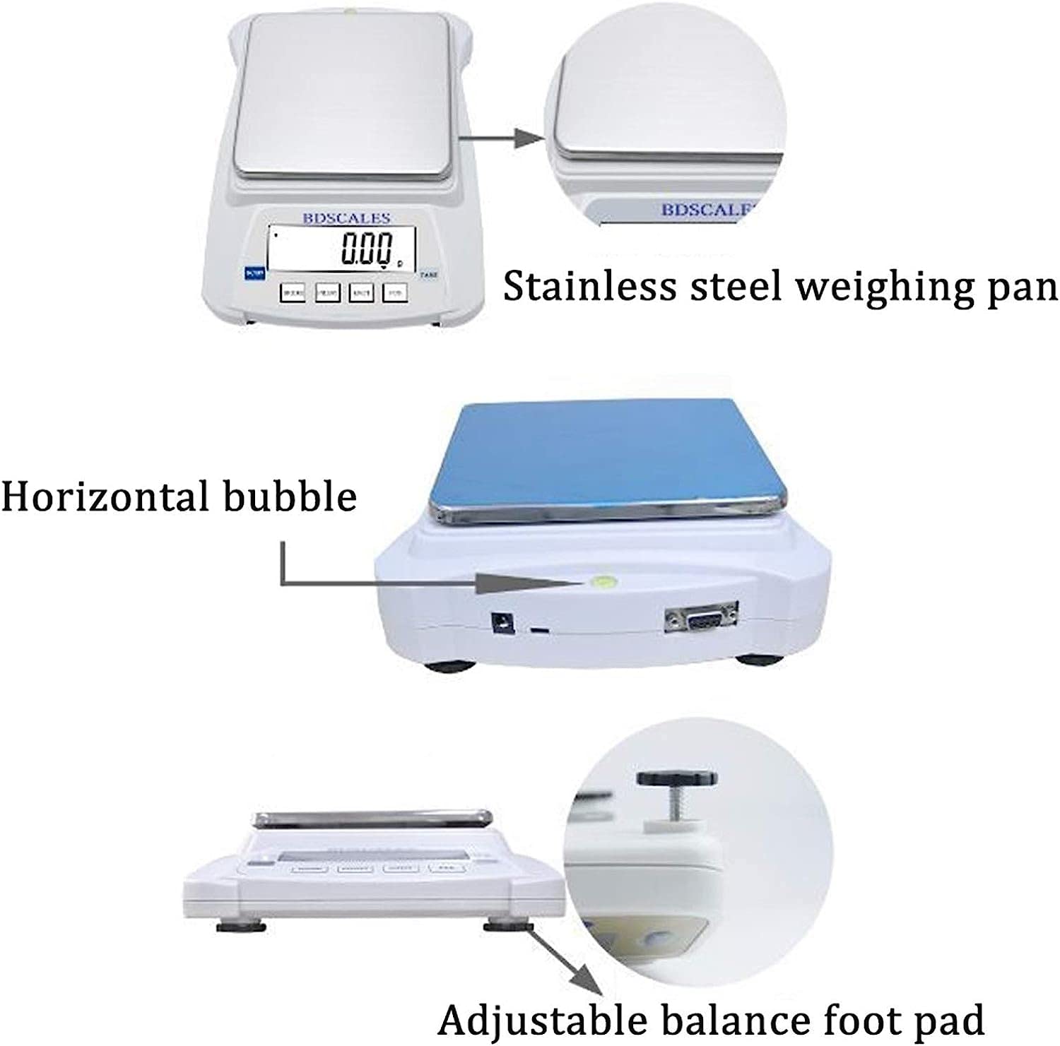 Báscula de precisión analítica 0,01 g Balanza analítica Balanza de Laboratorio Balanza Digital de Alta precisión para Laboratorio Joyería Negocio Hogar ()