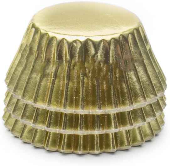 Fox Run Gold Foil Muffin and Cupcake Liners, Set of 48 Small Size Wrappers