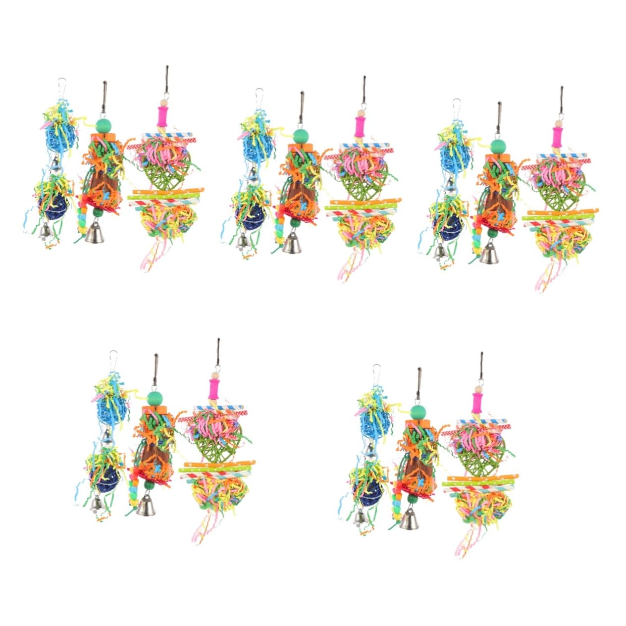 POPETPOP 20pièces Jouet à Mâcher pour Oiseaux Accessoires De Cage pour Perroquets Jouet Amusant Et Naturel pour Inséparables Et Calopsittes Couleurs Aléatoires