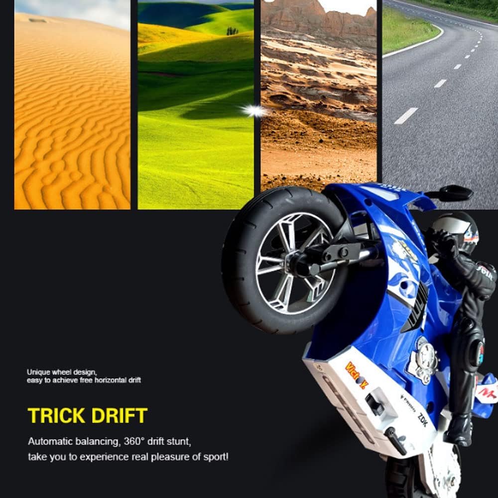 Pihura Remote Control Stunt Motorcycle - 20km/h High-Speed Drift & Rotation, Off-Road One-Wheel RC Bike - Electric Toy Gift for Kids & Adults 3