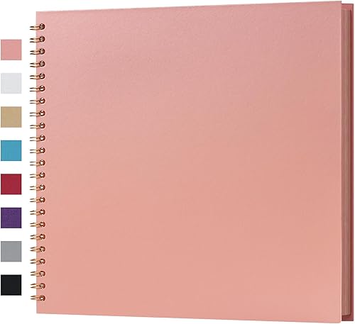 Miniatura 57 de potricher Álbum de fotos para scrapbook DIY de 8 x 8 pulgadas, 80 páginas, papel kraft grueso en blanco amarillo, libro de recuerdos para bodas