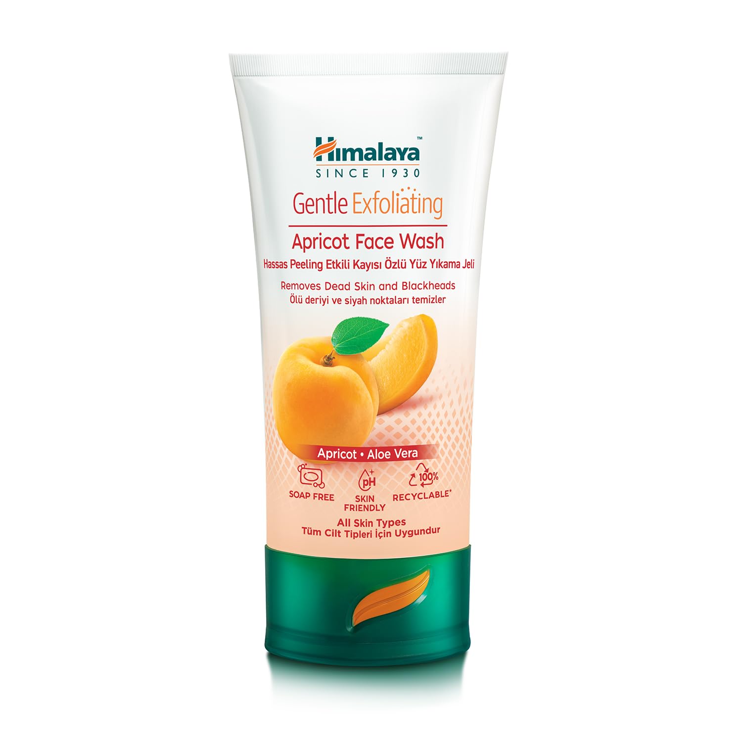 Himalaya Since 1930 Peeling Etkili Hassas Yüz Temizleme Jeli, Kayısı, Aloe Vera, Parabensiz, Tüm Ciltler, 150 ml