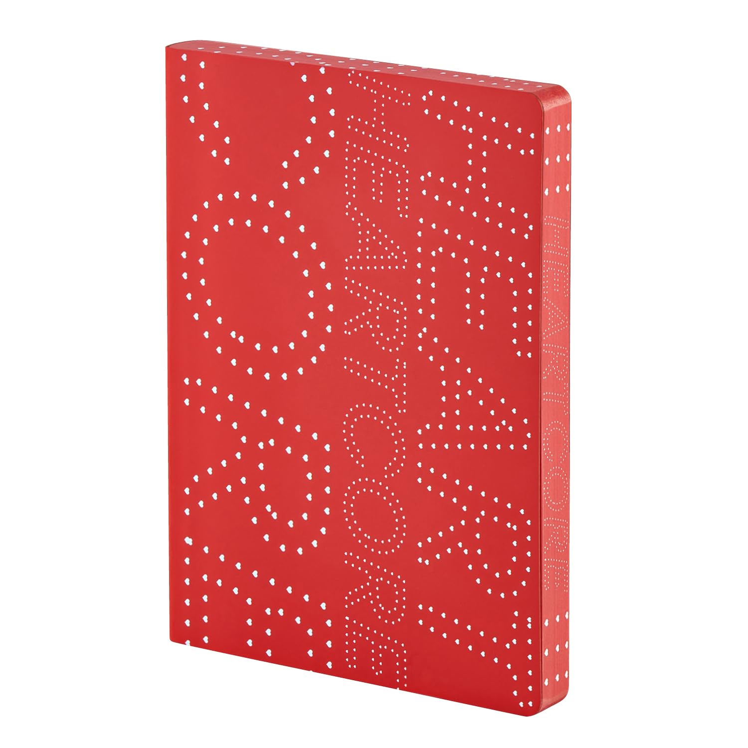 Nuuna Notizbuch A5+ | Graphic L - Heart Core | 3,5 mm Punktraster | 256 nummerierte Seiten | 120 g Premium-Papier | Leder rot | nachhaltig produziert in Deutschland