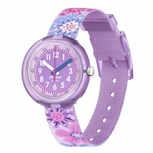 Flik Flak Unisex Kids Watch Casual Purple Bio-sourced Quartz Flower Chaos