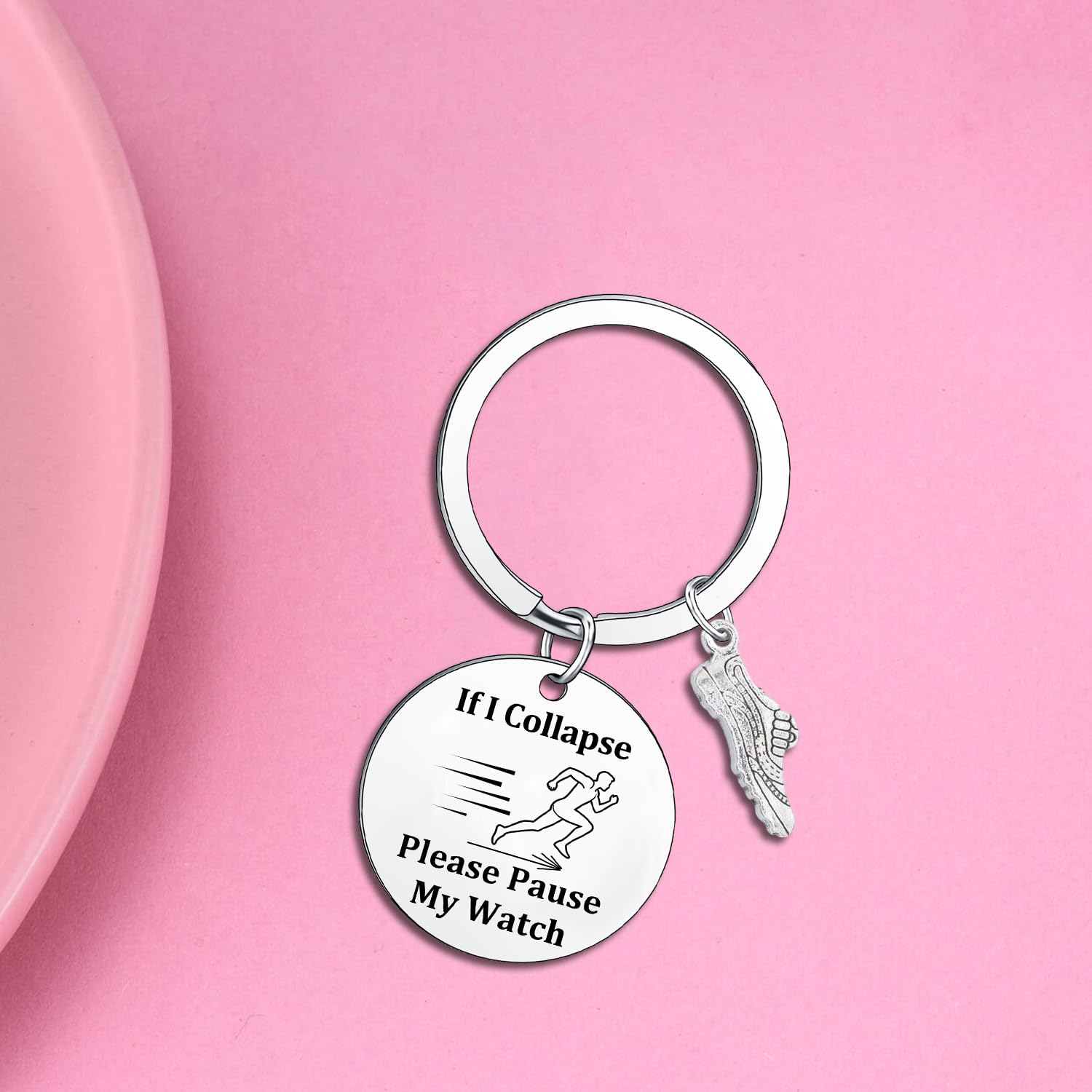 Wimeiren Runner Keychain Cross Country Running Keychain Marathon Runner Gifts Inspirational Gifts Christmas Birthday Gift Training Gift Track and Field Fitness GymGift