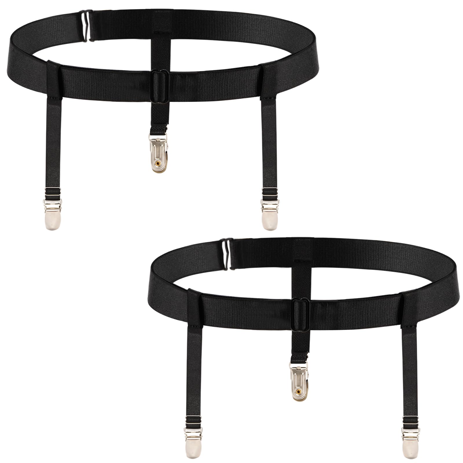 Women's Plus Size Thigh Garter Belts, Adjustable High Elastic Garter Belt and Stockings Set